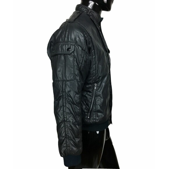 Vintage 80s MVP Blue Streak Men's Black Racing Cafe Bomber Jacket Size Small - Picture 6 of 12